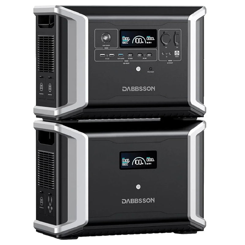 Dabbsson 5.33 kWh Expandable Portable Power Station DBS2300 with DBS3000B Extra Battery 1800W Solar Generator for RV Camping