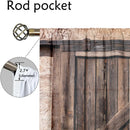 2 Stück Vintage Scheunentor Vorhänge Rustikales Holzmaserung Druck Raffrollos Wohnzimmer Schlafzimmer Deko Vorhänge im Landhausstil