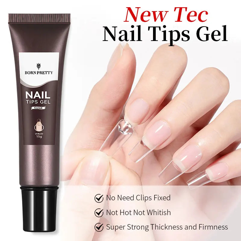 BORN PRETTY 15g New Tec Nail Tips Gel Transparent Nail Gel Soak Off UV LED Nail Art Gel Varnish Function Gel Nail Extension Gel