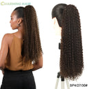 Aplique Rabo de Cavalo Longo Cacheado Orgânico Fibra Premium Com Clipe De Onda Profunda Cabelo Afro Cacheado 70cm 180g