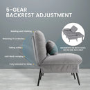 COMHOMA Fabric Sofa Bed 3 Seater Upgraded Frame 5-Gear Back Angle Adjustable Futon Sofa for Living Room