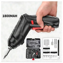 Kit Parafusadeira Mini Portatil Recarregável Usb e Maleta com 47 Chaves 360 Graus Bivolt Sem Fio