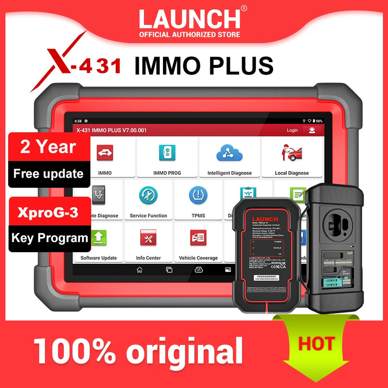 2024 LAUNCH X431 IMMO Plus Key Fob Programming Tool with X-PROG3, ECU Online Coding,All Systems Diagnostic Tool, 9+ Reset CANFD