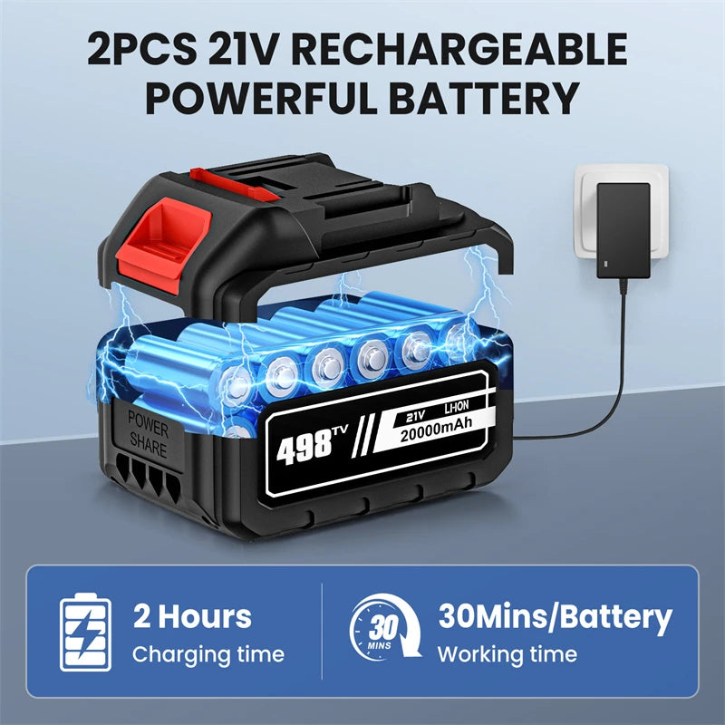 6 in 1 60Bar High Pressure Washer Car Water Gun 20000mAh Home Garden Cleaning Washing Machine Gun for Makita Battery