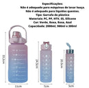 Motivational Squeeze Water Bottle Kit With Stickers 300ML + 900ML + 2000ML