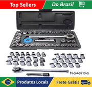 40 Pieces Case-Neverdie Store Reversible Cannon 1/4 Sockets Game Keys Kit
