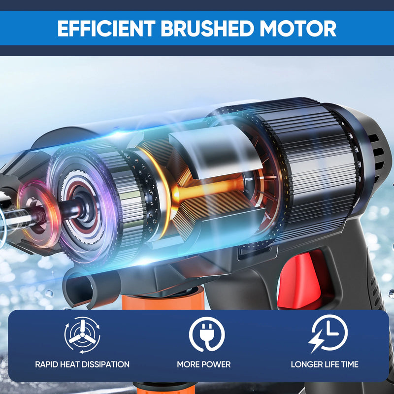 Wireless high pressure water gun, 21V, 70bar, foam production, 20000rpm, car wash gun for Auto, Home Garden Machine Tool