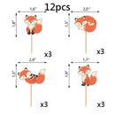 Fox Birthday Decorations Balloon Cupcake Toppers Woodland Animals Theme Party Dress Up Supplies Fox Paper Lantern Kids Gifts