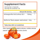 Ashwagandha Supplement - Improving Sleep, Boost Focus & Brain Health, Stress & Mood Relief - 120 Capsules