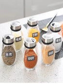 Spice Rack 6 Glass Jars Rotating Condiment Organizer