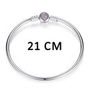 BISAER 100% 925 Sterling Silver Basic Snake Chain Zircon Bracelets Blue Demon Eye Bracelet & Bangles Charm Sizes 17–21 Jewelry
