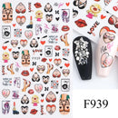 3D Bunny Nail Art Sticker Decals Decorations Easter Egg Design Cute Cartoon Rabbit Flower Nail Stickers Sliders for Manicure