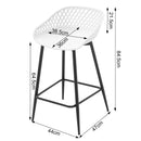 2X Barhocker aus Kunststoff, Thekenhocker mit hohler Rückenlehne, Fußstütze, hoher Küchenhocker für Esszimmer, Bar, Terrasse im Freien