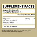 Shilajit 1000mg – Reich an natürlicher Fulvinsäure und Spurenelementen – Verbessert Ausdauer, Konzentration, Gedächtnis und Immungesundheit – 120 Kapseln