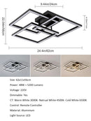 LED Ceiling Light, 40W Modern Square Dimmable Ceiling Lamp with Remote Control for Living Room Dining Room Bedroom