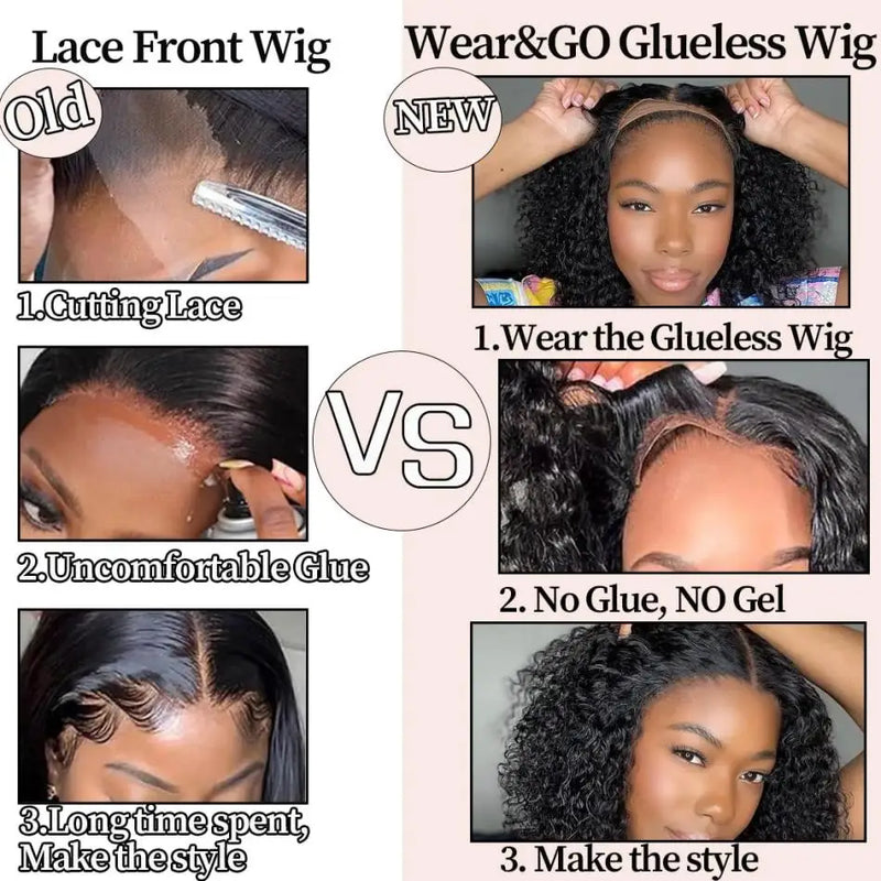 Glueless Preplucked Human Wigs Ready To Go Deep Wave Curly Wigs Pre Cut Lace Frontal Wig 4X4 5X5 Closure Wigs 100% Human Hair