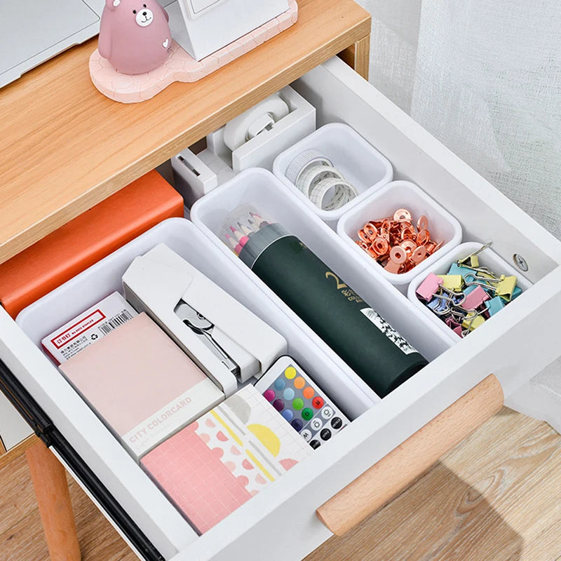 Drawer Organizers Separator for Home Office Desk Stationery Storage Box for Kitchen Bathroom Makeup Organizer Boxes