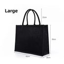 Personalized Black Jute Bag with Initial and Name Bachelorette Party Mother's Day Shopping Bags Teacher Farewell Gift Idea Bag