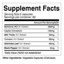 Berberine Supplement - Ceylon Cinnamon, Turmeric - Digestive Health, Antioxidant - 120 Capsules