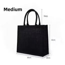 Personalized Black Jute Bag with Initial and Name Bachelorette Party Mother's Day Shopping Bags Teacher Farewell Gift Idea Bag