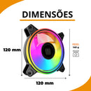 Kit 3 Lüfter Cooler PC Gamer LED RGB 120mm Gehäuselüfter