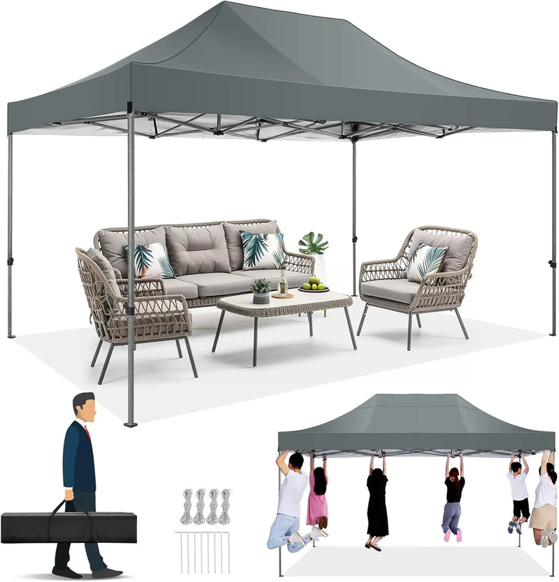 Gazebo 3x4.5m Waterproof Stable Outdoor Foldable Garden Gazebo without sidewall, for Party Tent, UV Protection 50+