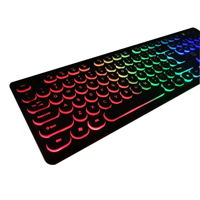 Gamer Knup KP-2059 QWERTY ABNT2 Portuguese Brazil Black Light RGB Illuminated USB Ergonomic PC Notebook Game Keyboard