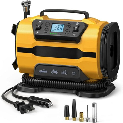 The Nomad Press | Dual-Power 110V-230V Portable Air Compressor