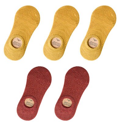 5 Pairs Women Cotton Invisible No show Socks Non-slip Summer Candy Solid Low cut Sock Slipper Fashion Thin Ankle Boat Socks