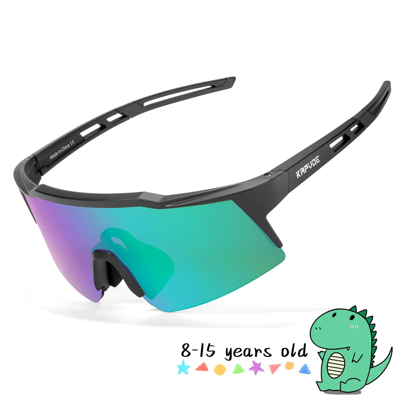 Kapvoe Kids Cycling Sunglasses MTB Fishing Sport Bicycle Glasses UV400 Child Camping Goggles Boys Girls Outdoor Bike Eyewear