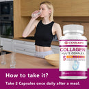 Collagen Complex - with Types I, II, III, V, X - for Healthy Hair, Bones, Cartilage, Skin & Nails - 120 Capsules