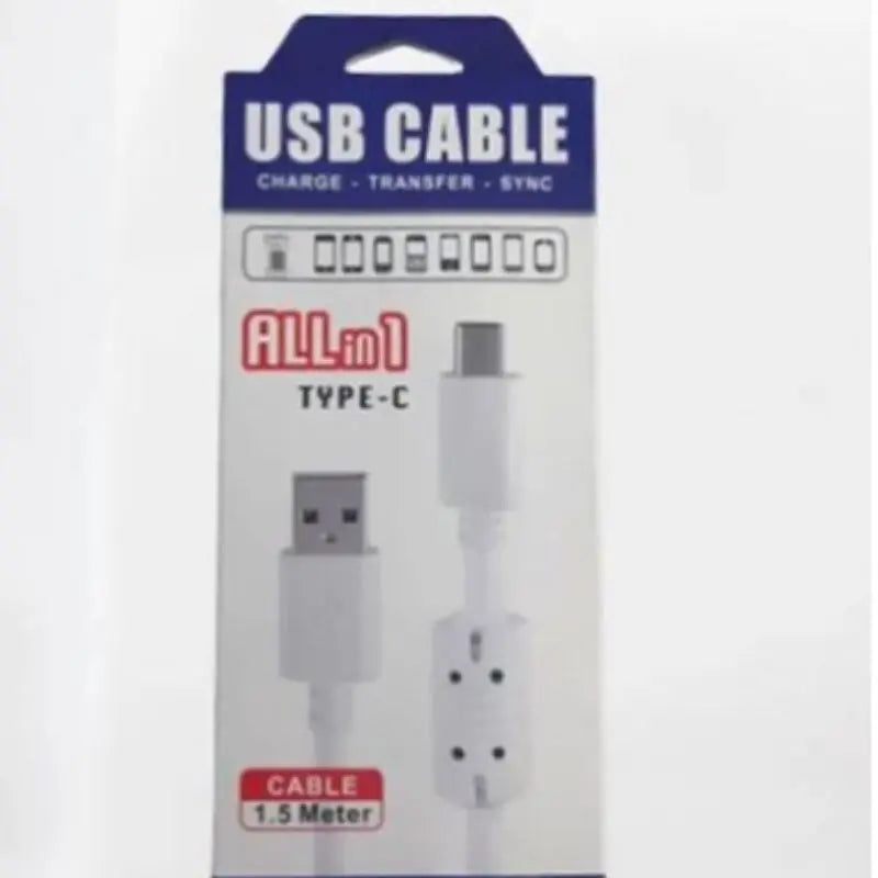 Cabo para carregar USB -  Tipo C 1.5m dados E carga Com Filtro Reforçado All In 1