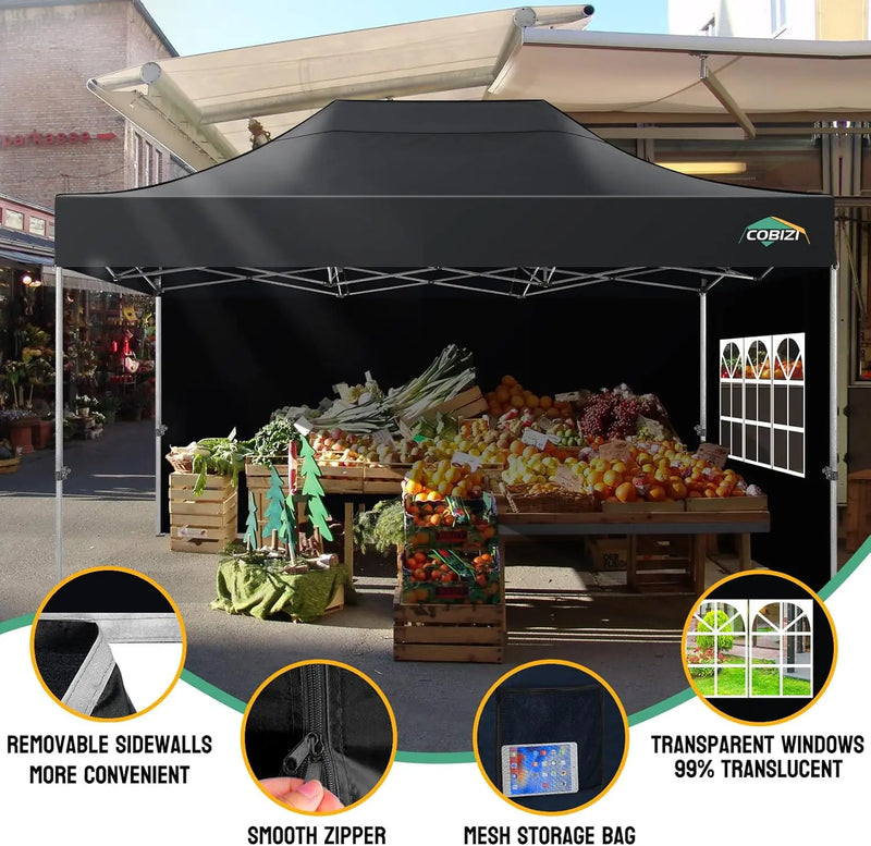 Gazebo 3x4.5m Waterproof Stable Outdoor Foldable Garden Gazebo without sidewall, for Party Tent, UV Protection 50+