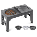 Lifting Adjustable Dog Feeder Bowls Stand  Double Stainless Steel Food Water Bowls Dry Wet Separation For Small Medium Large Dog