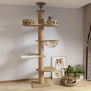 Katzenkletterbaum Säulen von Babel Vom Boden bis zur Decke Katzenbaum Turm Mehrstufiger Kratzbaum mit Liegeflächen für Katzen zum Spielen und Klettern