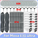 Passend für (Dreame Mova E30 Ultra / Trouver E30 Ultra) Staubsaugerteile Haupt-Dreischneider-Walze Seitenbürste Hepa-Filter Wischmopptuch Staubbeutel
