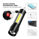 Mini Lanterna Tática Com Zoom E Led Recarregável Usb Lanterna De Mao 535
