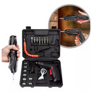 Kit Parafusadeira Mini Portatil Recarregável Usb e Maleta com 47 Chaves 360 Graus Bivolt Sem Fio