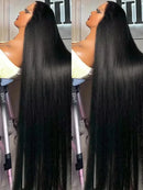 Straight 13x7 Hd Transparent Lace Front Wigs Human Hair Preplucked 30Inch 13x5 Lace Frontal Wig 5x5 Lace Glueless Wig Human Hair
