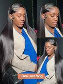 30 40 Inch Straight 13x6 HD Lace Frontal Wig 13x4 Lace Front Wigs Human Hair Brazilian 200 Density Preplucked Raw Remy For Women