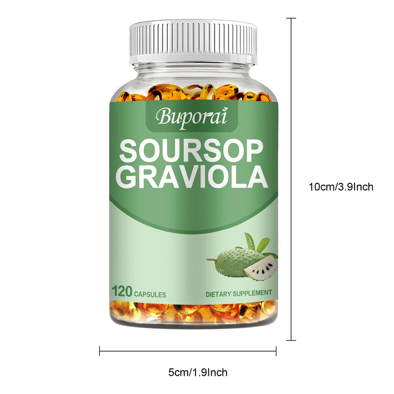 Soursop Graviola - Immune Enhancement Promote Digestion & Cellular Health, Improve Mood and Relieve Stress - 120 Capsules