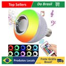 Lampada Bluetooth De Led Caixa De Som C Controle Rgb 12W