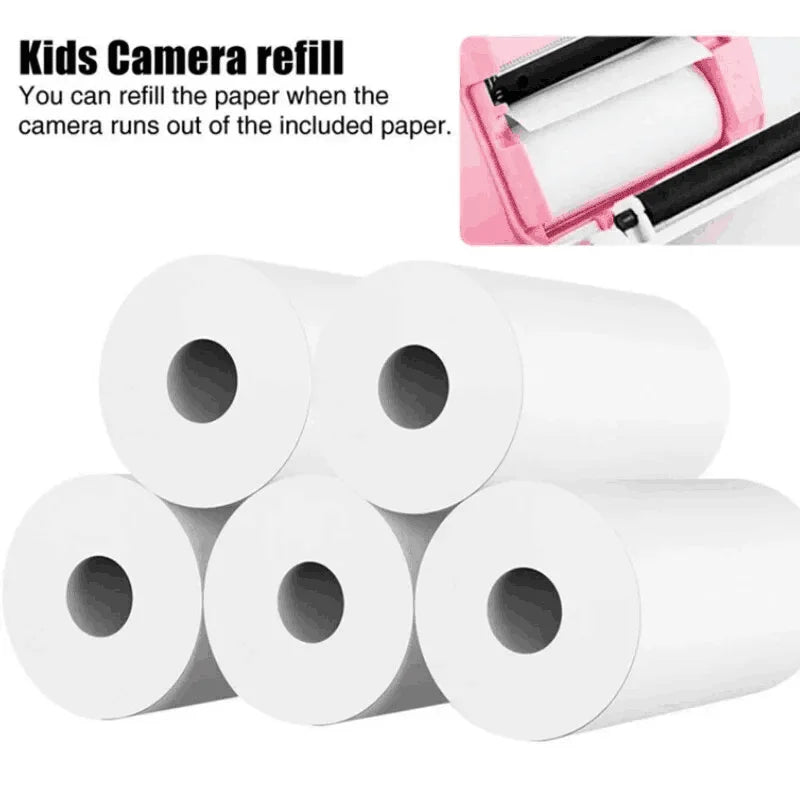 Mini Printer Paper Non-adhesive Thermal Paper 57mm Label Sticker Pocket Printer Kids Instant Photo Inkless Printing Rolls Paper
