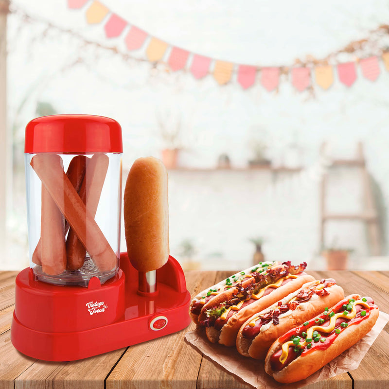 JOCCA brand funny red hot dog MINI hot dog machine for birthday party family gathering with capacity for 6 sausage and loaf heating 350W power