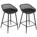 2X Barhocker aus Kunststoff, Thekenhocker mit hohler Rückenlehne, Fußstütze, hoher Küchenhocker für Esszimmer, Bar, Terrasse im Freien