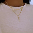 Hochwertige arabische Halskette mit individuellem Namen, Diamant und zwei Zirkonanhängern, personalisierter, einfacher Anhängerschmuck, bestes Geschenk für Frauen