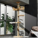 Katzenkletterbaum Säulen von Babel Vom Boden bis zur Decke Katzenbaum Turm Mehrstufiger Kratzbaum mit Liegeflächen für Katzen zum Spielen und Klettern