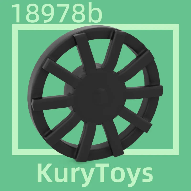 Kury Toys DIY MOC For 18978b 10pcs Building block parts For Wheel Cover 10 Spoke - for Wheel 18976