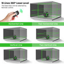 Self-Leveling Laser Level 16 Line 4D with Magnetic Base, 360 ° Rotatable, for Home Renovation, Construction, Carpentry