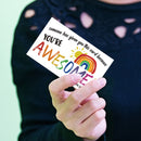 50 pcs, ‘You're Awesome’ Rainbow Encouragement Cards, Motivational Cards, Thank You Cards for Students, Teachers, and Staff